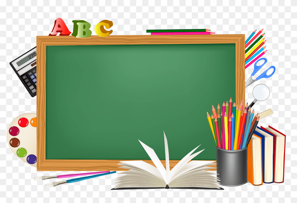 School Supplies Background Clipart Crafts And Arts, Blackboard, Scissors Free Transparent Png