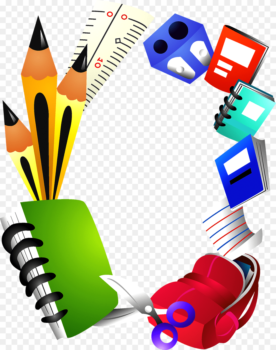 School Supplies Border Clipart Crafts And Arts, Art, Graphics, Pencil Free Transparent Png