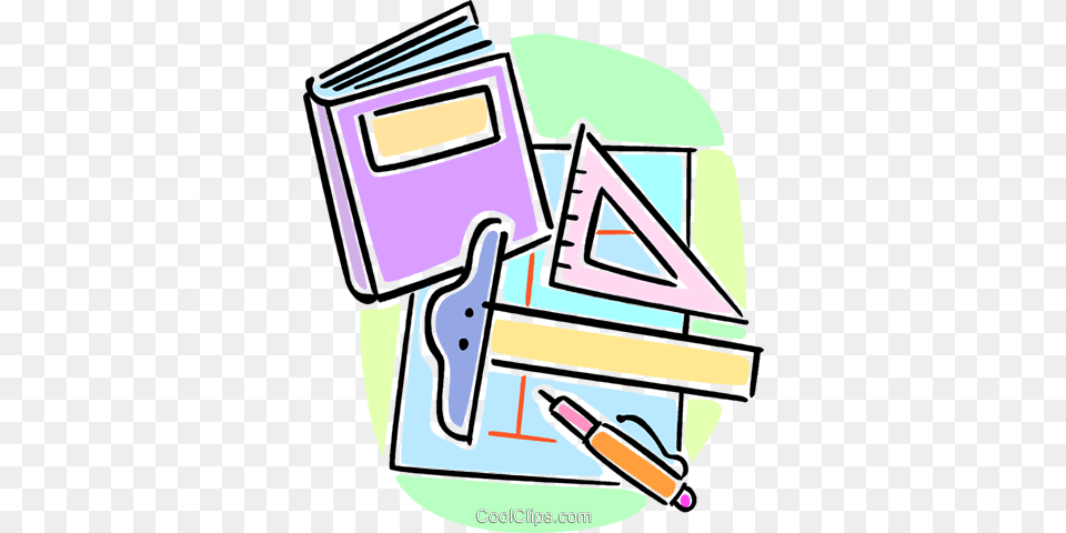 School Supplies Royalty Vector Clip Art Illustration, Text, Aircraft, Airplane, Transportation Free Transparent Png