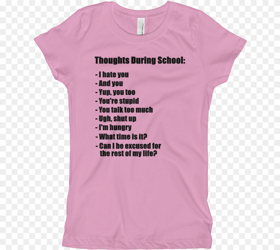 School Thoughts Mockup Front Flat Lilac, Clothing, T-shirt, Shirt Png Image