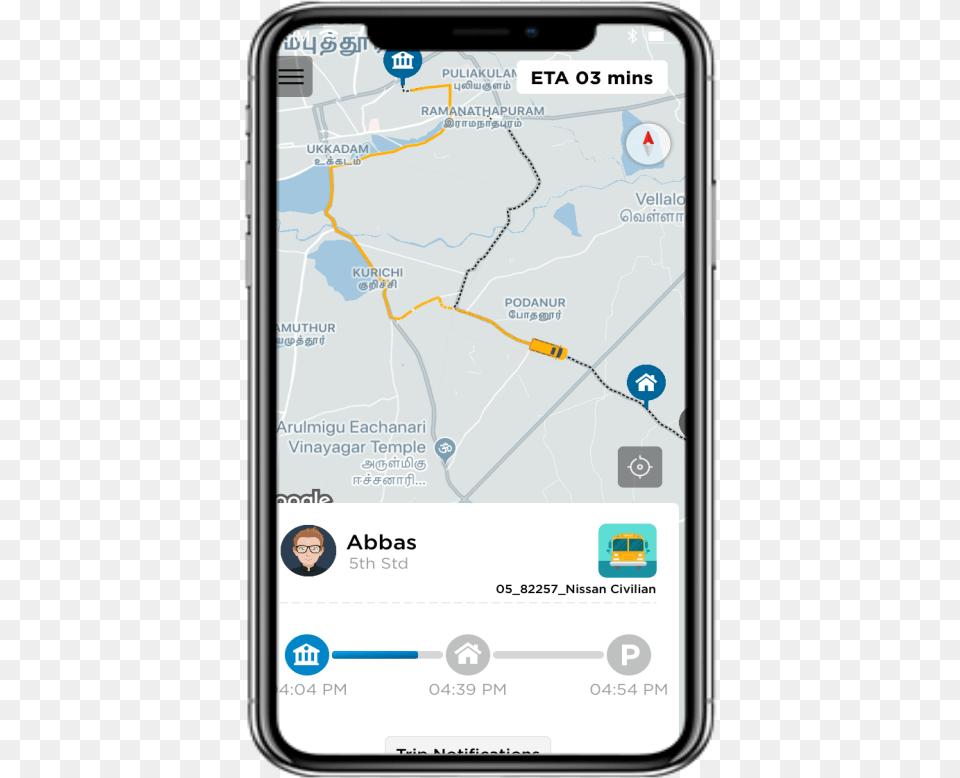 School Vehicle Gps Tracking Solution With Artificial Iphone X Google Maps Screen, Electronics, Mobile Phone, Phone, Face Png Image