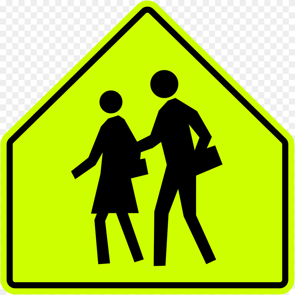 School Zone Sign In Canada Clipart, Symbol, Road Sign, Adult, Boy Free Png Download