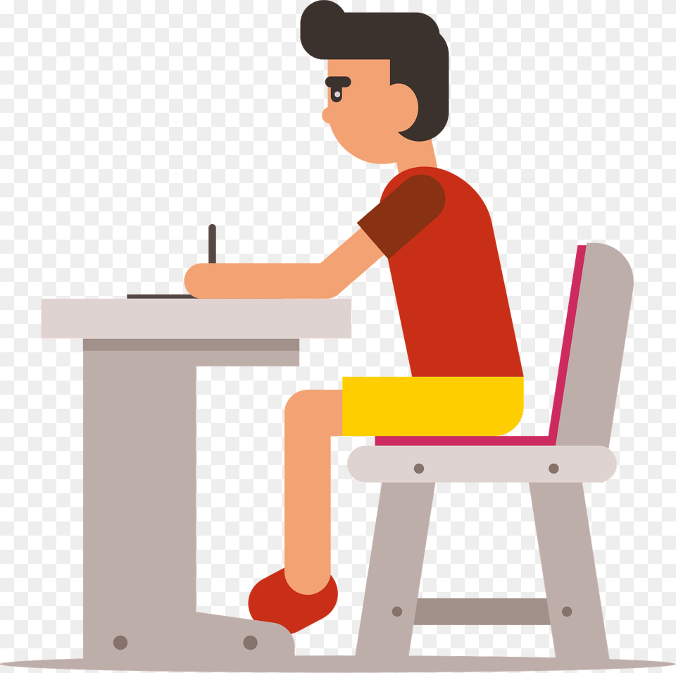 Schoolboy In Classroom Clipart, Sitting, Person, Head, Face Free Png Download