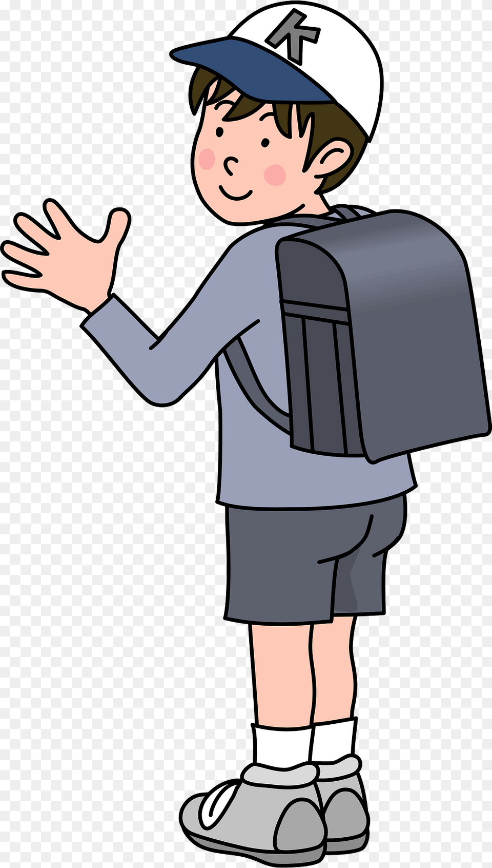 Schoolboy Wearing A Backpack Clipart, Baseball Cap, Cap, Clothing, Hat Png