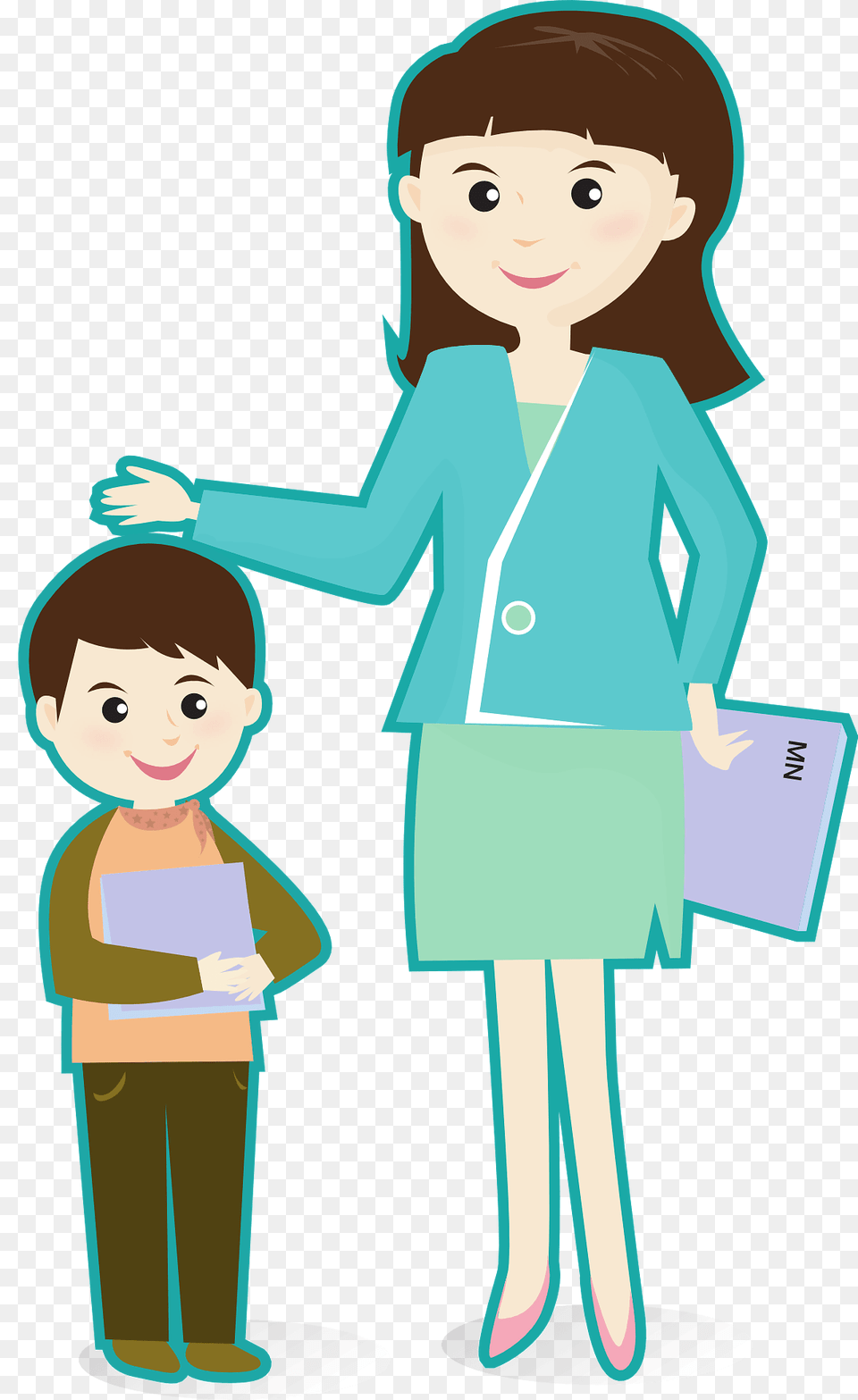 Schoolboy With A Teacher Clipart, Sleeve, Clothing, Long Sleeve, Baby Free Transparent Png