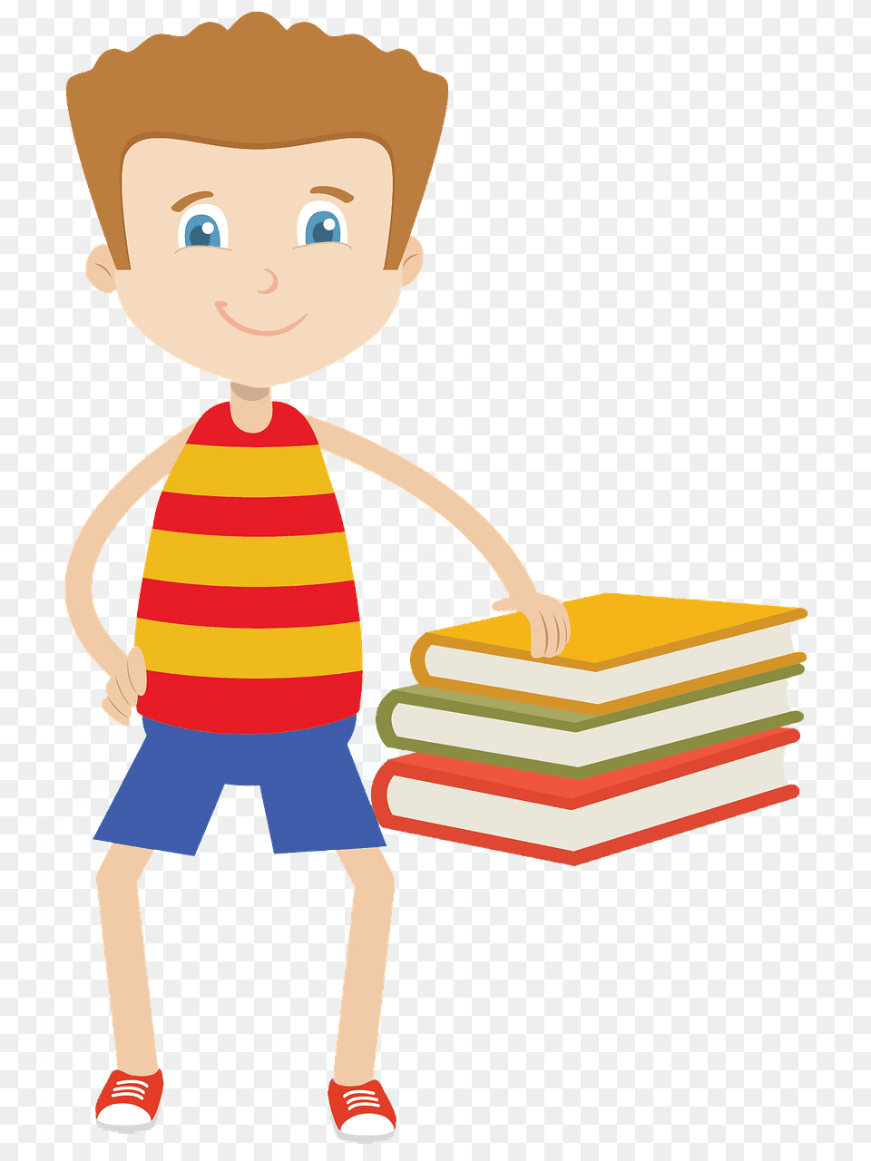 Schoolboy With Books Clipart, Person, Reading, Baby, Book Free Png Download