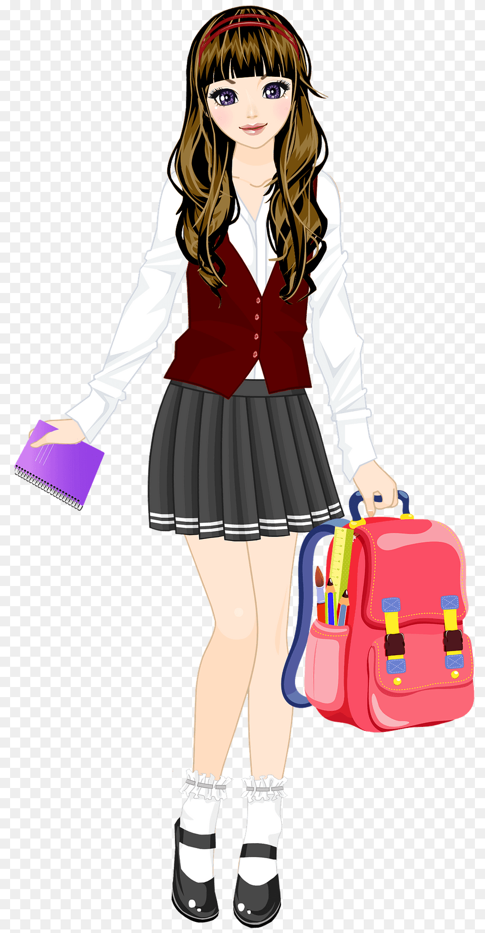 Schoolgirl Clipart, Skirt, Person, Girl, Female Png Image