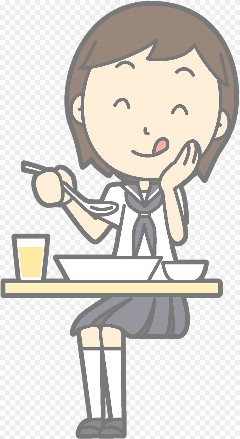Schoolgirl Enjoying Lunch Clipart, Baby, Person, Face, Head Free Transparent Png