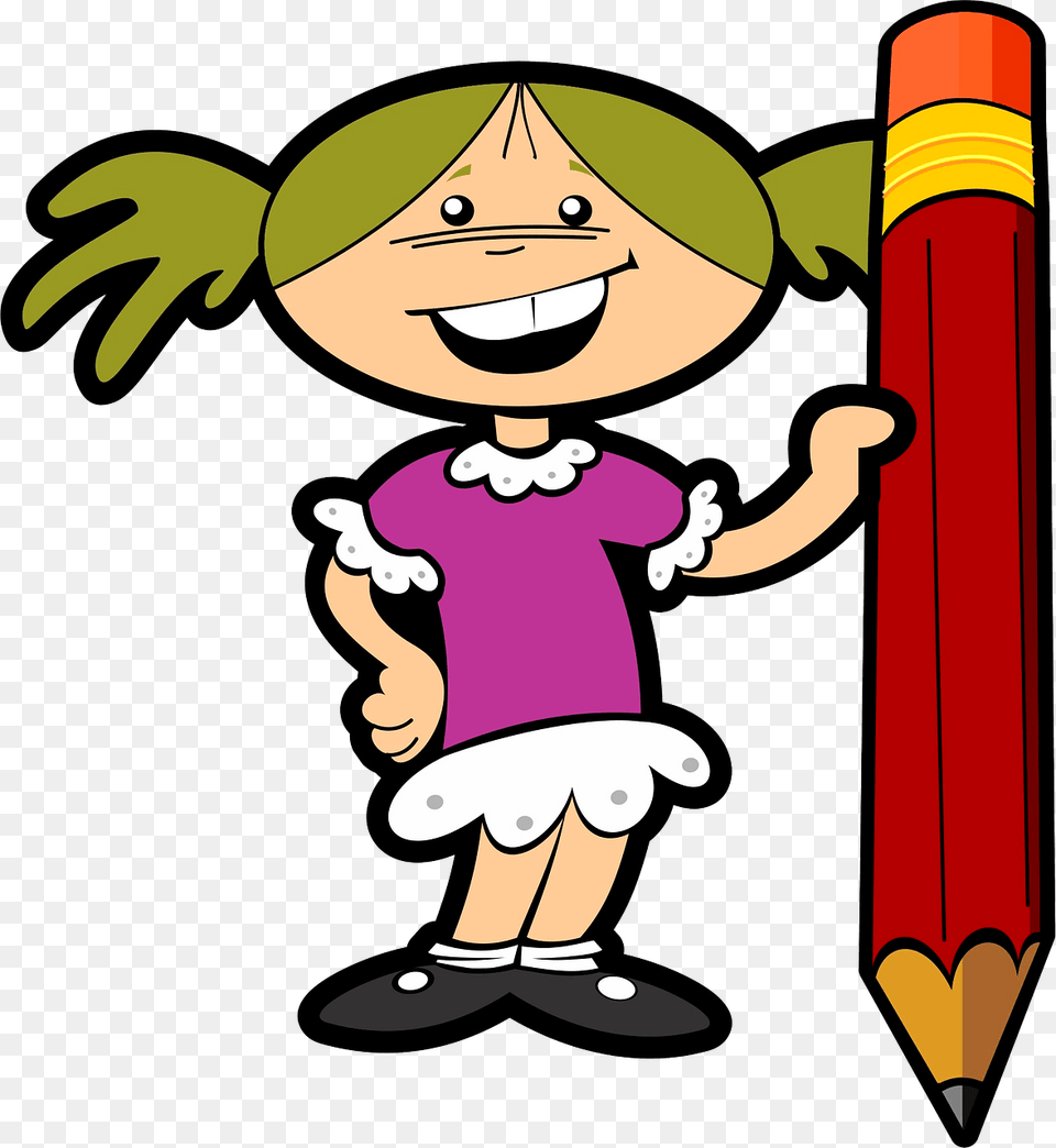 Schoolgirl With Pencil Clipart, Baby, Person, Weapon, Dynamite Free Png