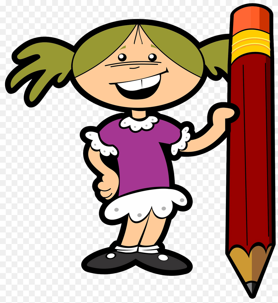 Schoolgirl With The Pencil Clipart, Baby, Person, Dynamite, Weapon Free Png Download