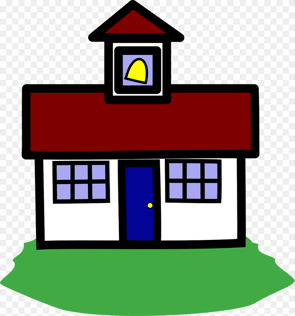 Schoolhouse School Education Building Learn Gambar Animasi Bangunan Sekolah, Scoreboard, Door Free Png Download