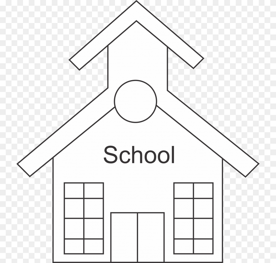 Schoolhouse Silhouette Coloring Book School House Black School House Outline, Cross, Symbol Free Png Download