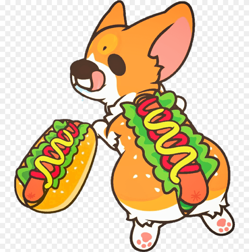 Schotdog Hotdog Corgi Dog Cute Colorful Cosplay Food, Hot Dog, Baby, Person Free Png