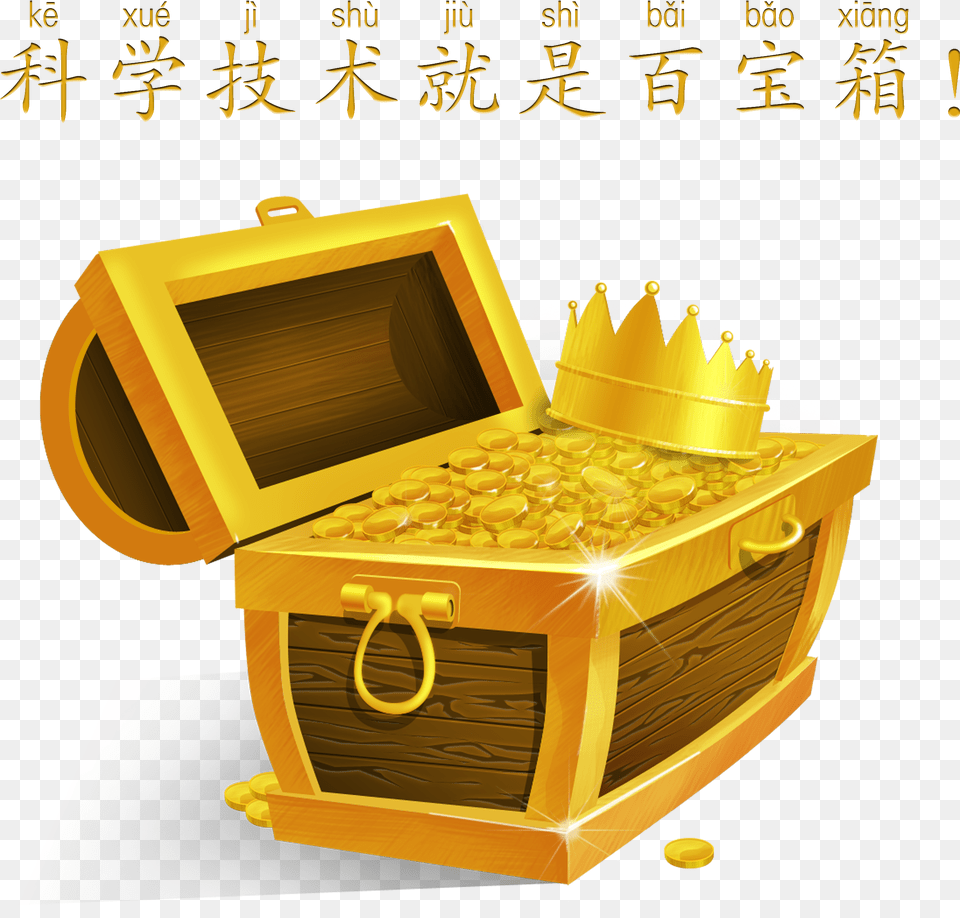 Science And Technology Is Vector Design Treasure Box Gold Box Vector Free Png
