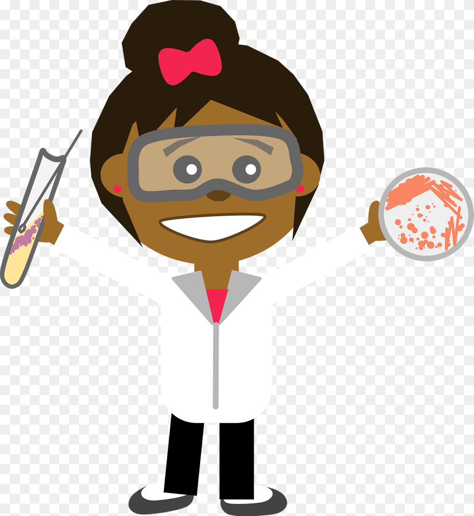 Science Girl Holding A Test Tube And Petri Dish Clipart, Photography, Face, Head, Person Free Png