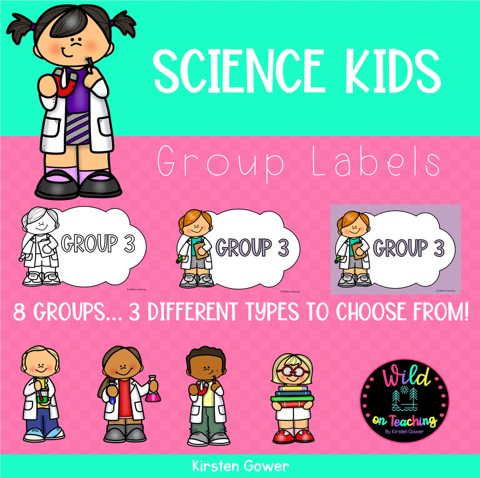 Science Kids Group Labels Cartoon, Advertisement, Book, Comics, Publication Png Image