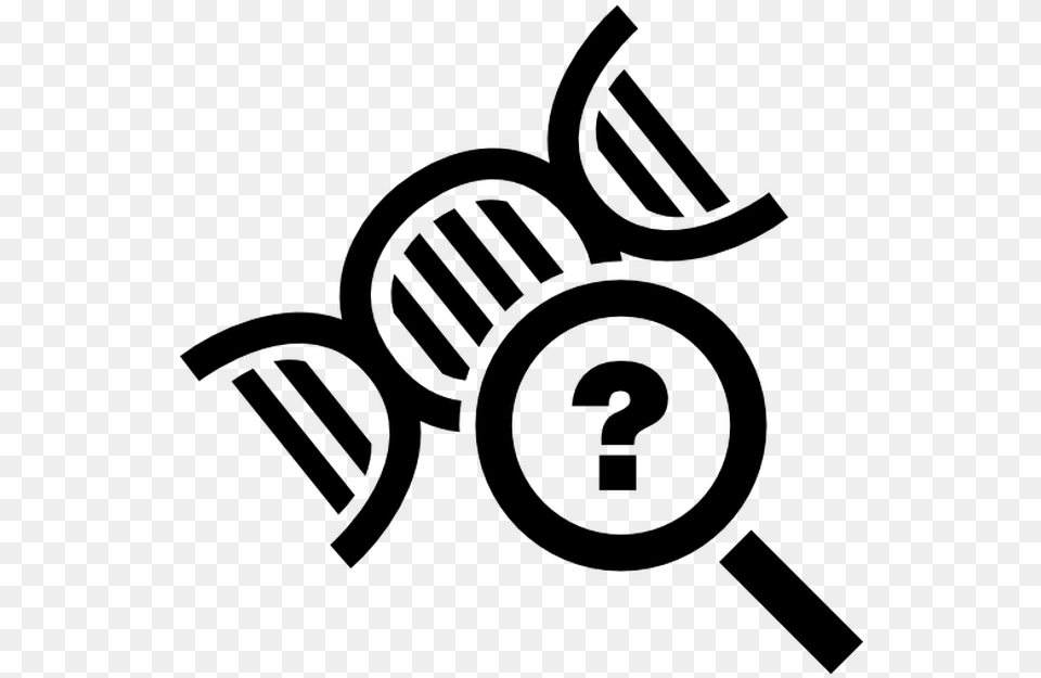 Science Symbol Of With Dna With A Question Mark, Gray Png