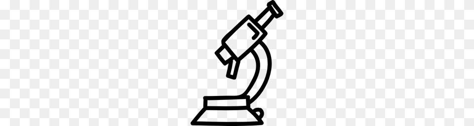 Scientific Tools Tool Hand Drawn Science Outline Microscope, Gray Free Png