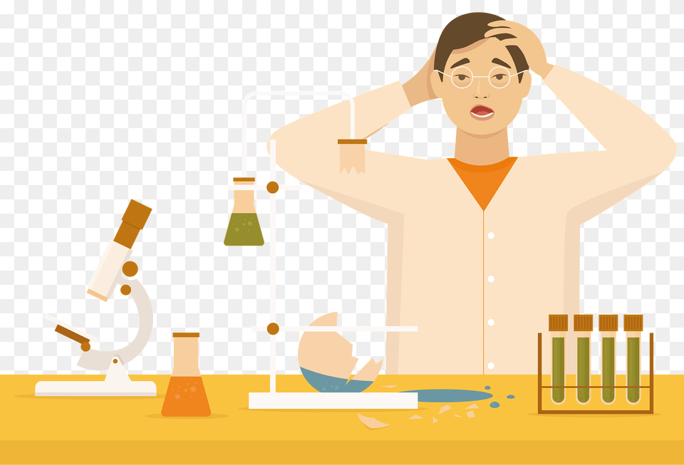 Scientist After A Failed Experiment Clipart, Adult, Female, Lab, Person Free Transparent Png