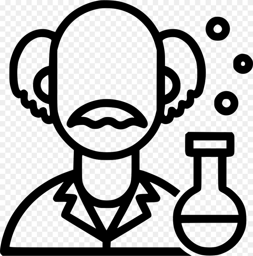 Scientist Einstein Knowledge Mad Scientific Science Scientist Icon, Stencil Free Png Download