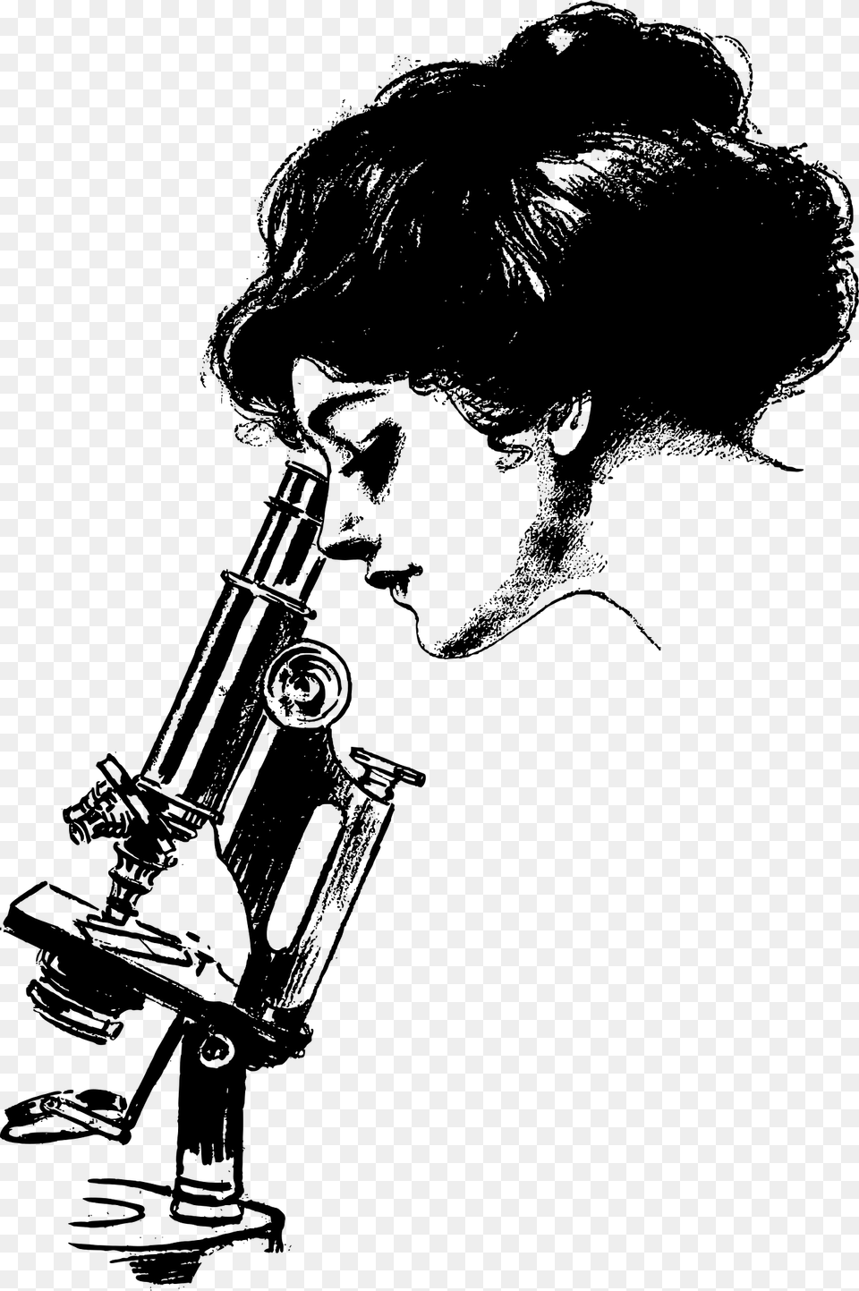 Scientist Looking Through Microscope, Person, Face, Head Free Png Download