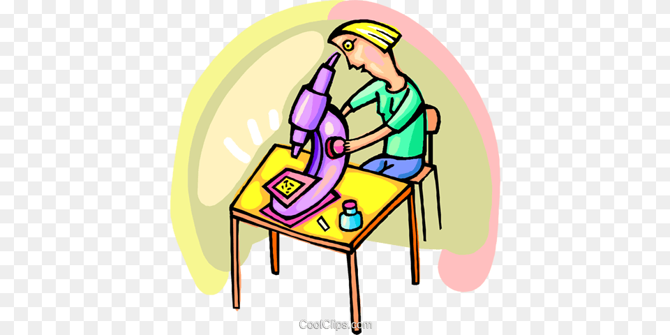 Scientist Looking Through Microscope Royalty Vector Clip Art, Cleaning, Person, Baby, Face Free Transparent Png