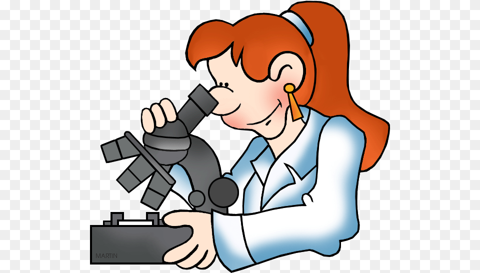 Scientist With Microscope Clipart, Person, Clothing, Coat, Lab Coat Free Png