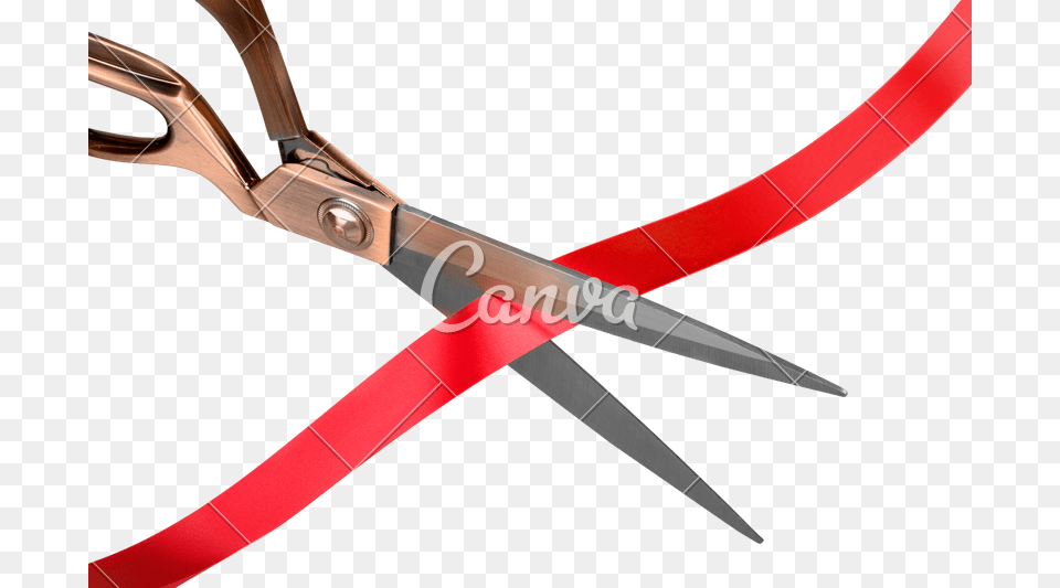 Scissors Cutting Red Ribbon, Blade, Shears, Weapon, Bow Free Png