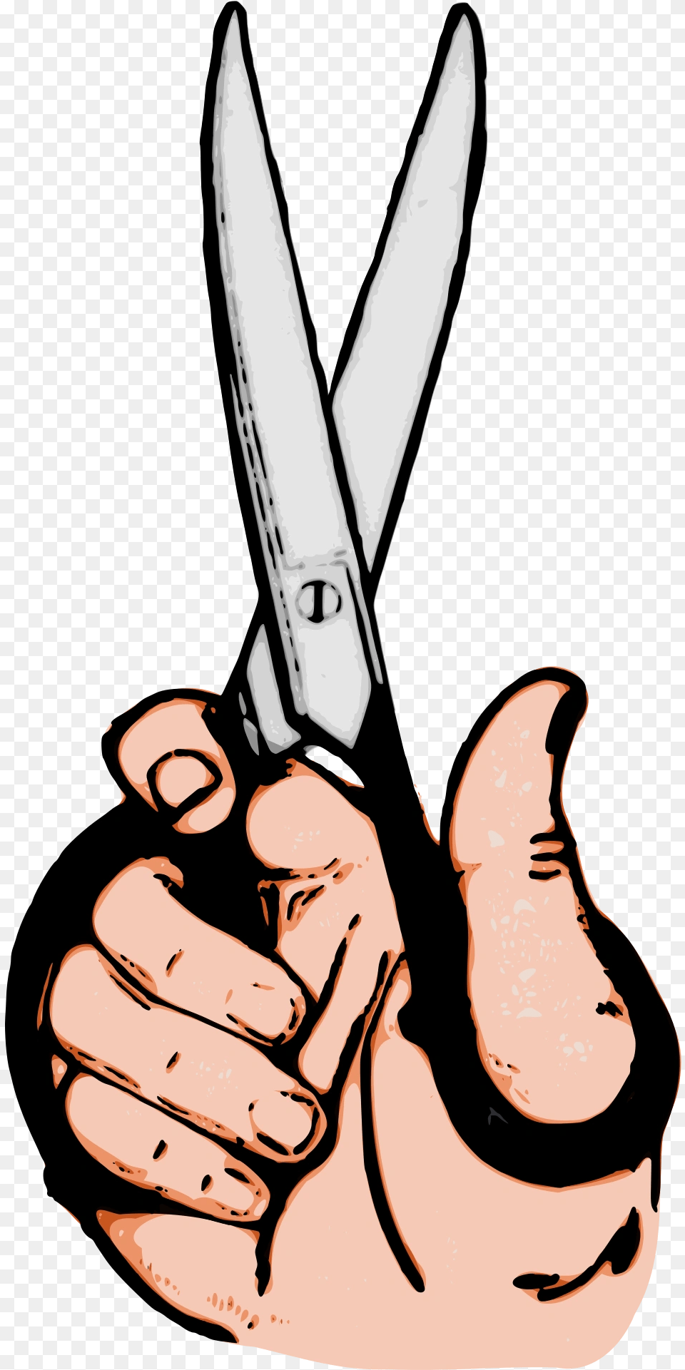Scissors In Hand Cartoon, Body Part, Person, Finger, Adult Png Image
