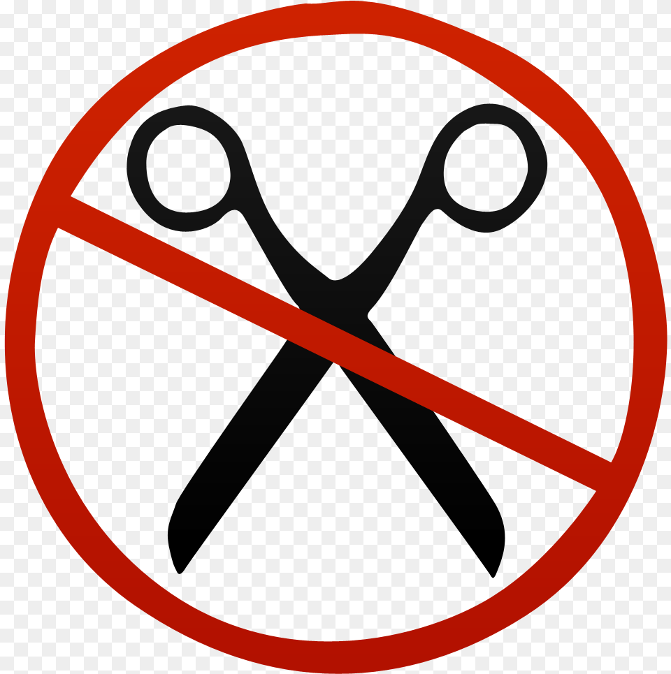 Scissors No Scissors Sign, Symbol, Road Sign Png Image