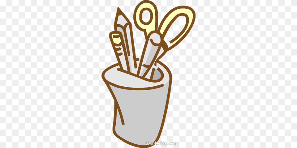 Scissors Pens Pencil Royalty Vector Clip Art Illustration, Cutlery, Spoon, Smoke Pipe Free Png Download
