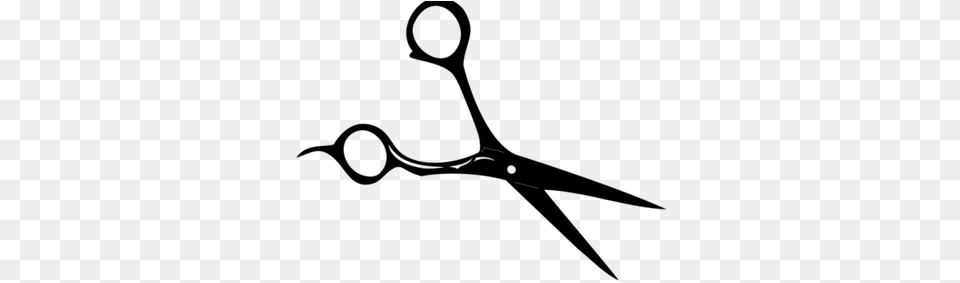Scissors Vector Hair Cutting Shears Clipart, Gray Png