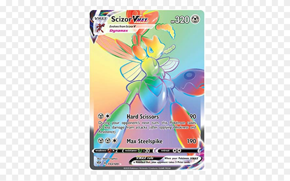 Scizor Vmax Secret Rare Darkness Ablaze Pokemon Card Scizor Vmax, Advertisement, Poster Free Transparent Png