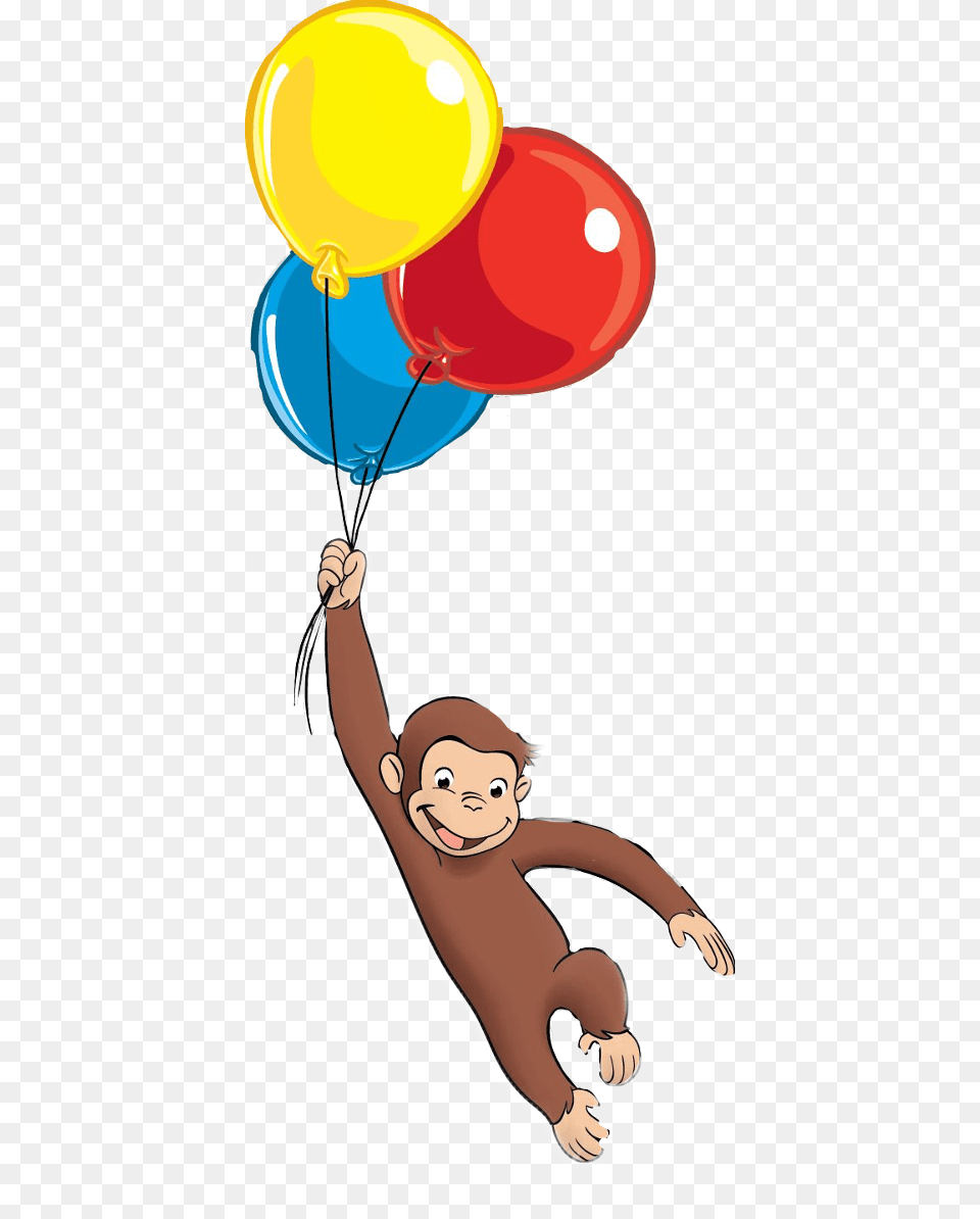 Scmonkey Monkey Curiousgeorge Challenge Freetoedit Curious George Birthday, Balloon, Baby, Person, Face Png Image