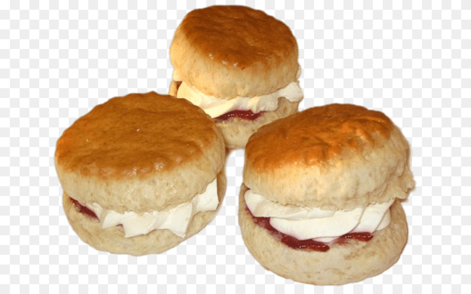 Scones Cream And Jam, Burger, Food, Bread, Bun Png Image