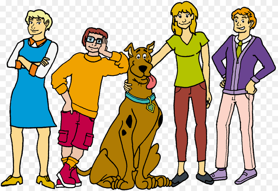 Scooby Doo Gang In Mystery Machine, Book, Publication, Comics, Child Free Png Download