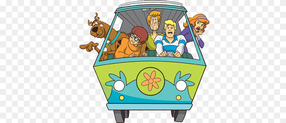 Scooby Doo Gang In Van, Cartoon, Baby, Person, Book Free Png Download