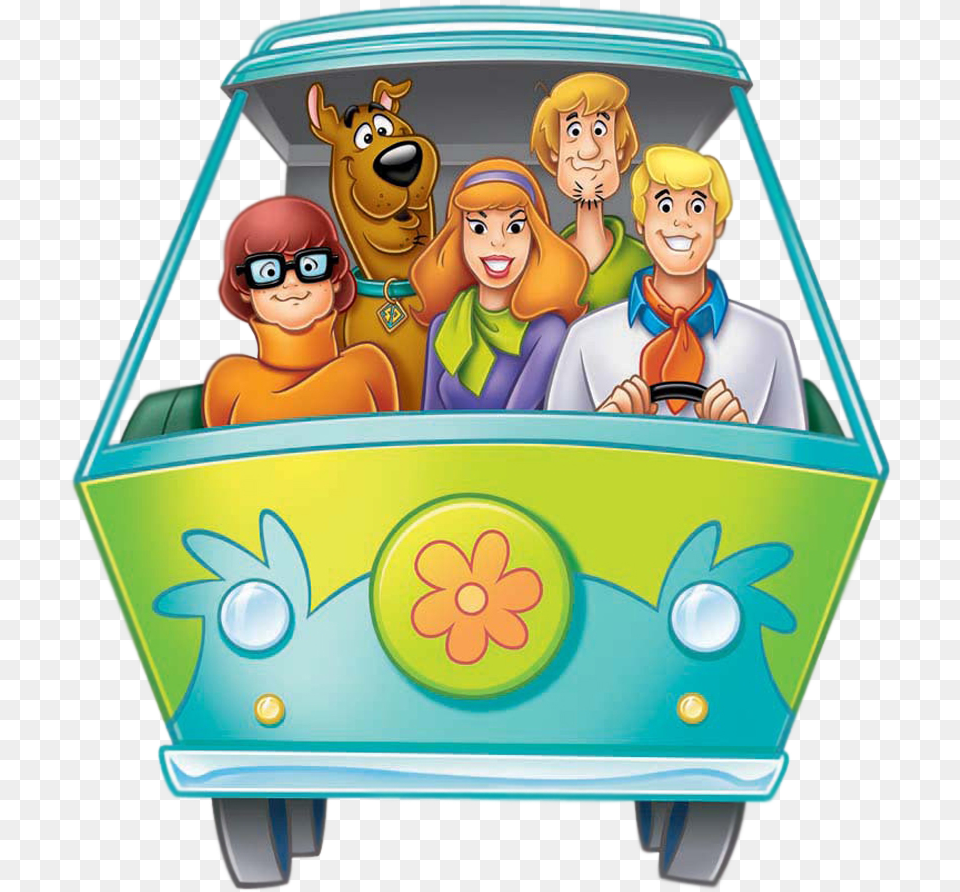 Scooby Doo Gang Mystery Machine, Baby, Person, Book, Comics Free Png