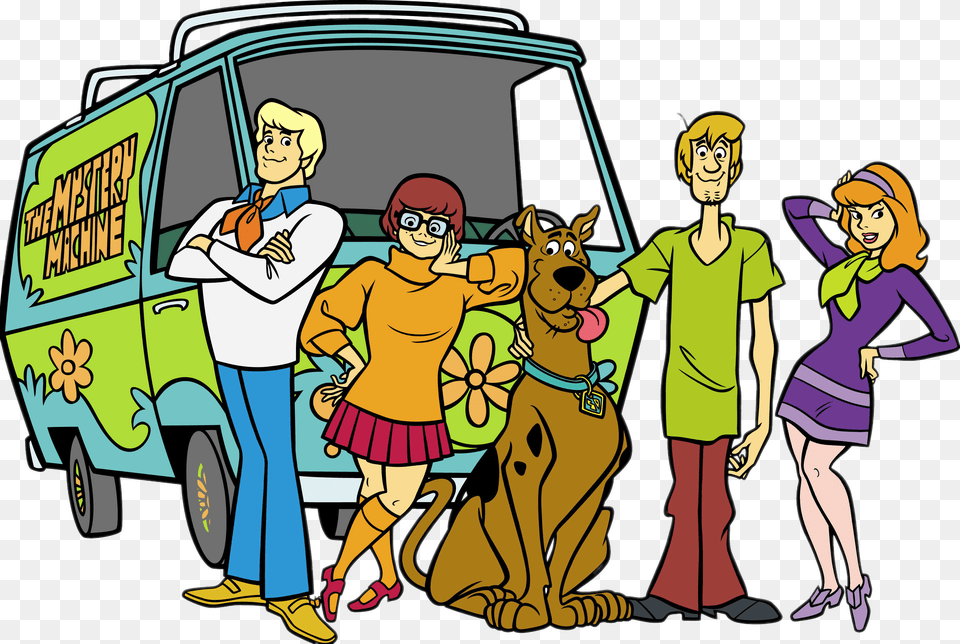 Scooby Doo In Front Of Mystery Machine, Baby, Book, Publication, Comics Free Transparent Png