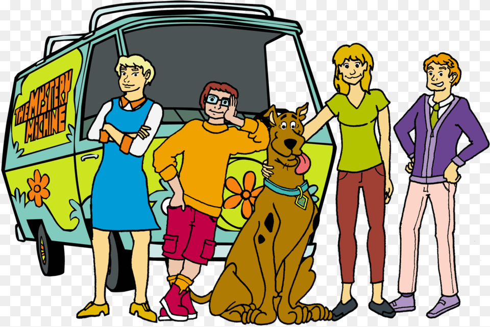 Scooby Doo Rule 63 Scooby Doo Gang In Mystery Machine, Publication, Book, Comics, Person Png