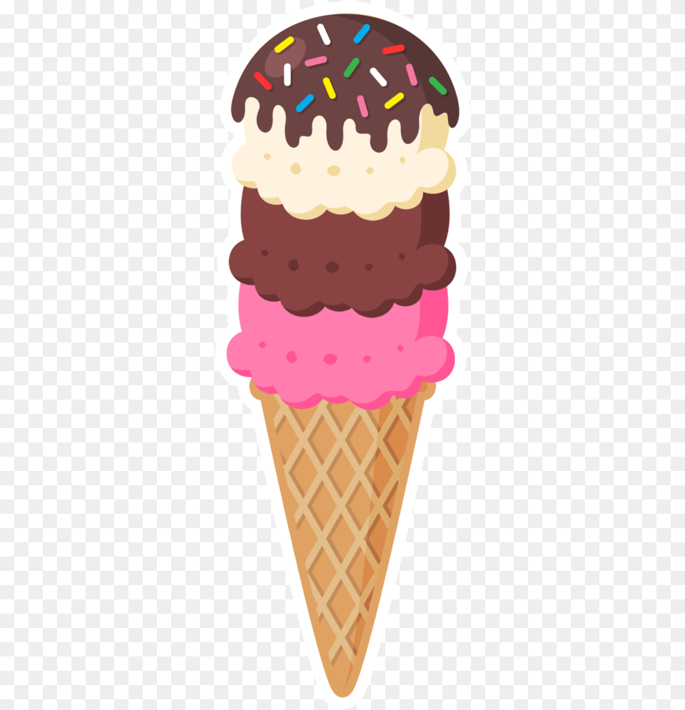 Scoop Cone Ice Cream 3 Scoop Clipart, Dessert, Food, Ice Cream Free Transparent Png