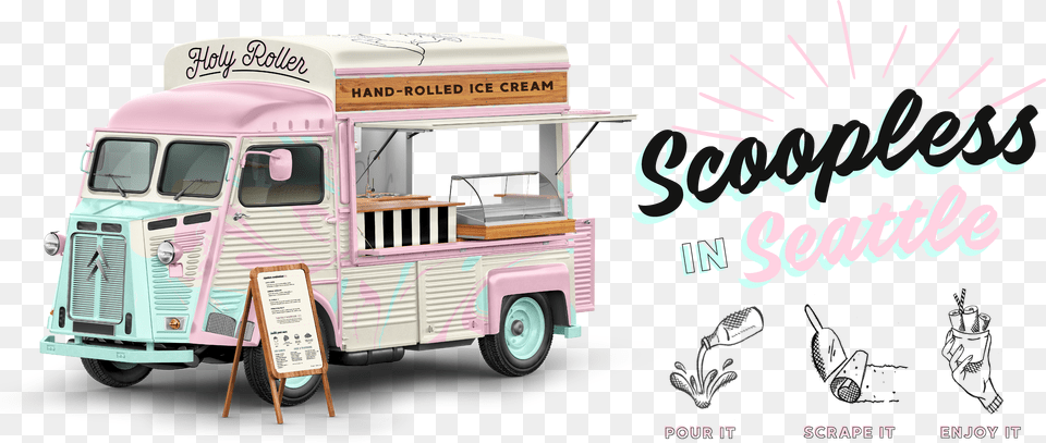 Scoopless In Seattle Rolled Ice Cream Truck, Emblem, Symbol, Adult, Face Free Transparent Png