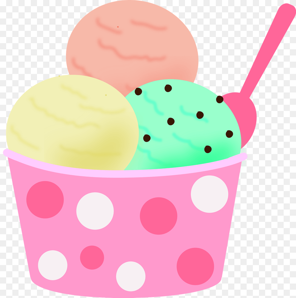 Scoops Of Ice Cream In A Cup Clipart, Dessert, Food, Ice Cream, Frozen Yogurt Png Image