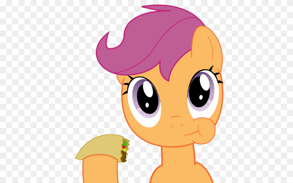 Scootaloo Eating A Taco My Little Pony Friendship Is Magic, Baby, Person, Plant, Fruit Free Transparent Png