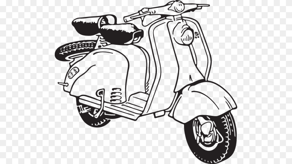 Scooter Black And White Clipart, Transportation, Vehicle, Motorcycle, Face Free Png Download