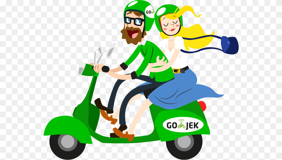 Scooter Clipart Road Transport Gojek, Plant, Grass, Lawn, Baby Png Image