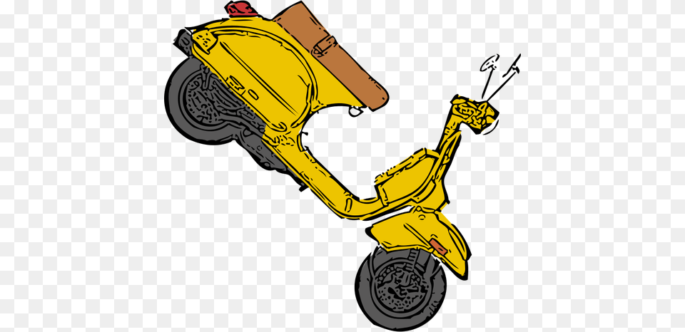 Scooter On Its Front Tire Vector Clip Art, Vehicle, Transportation, Motorcycle, Motor Scooter Free Png Download