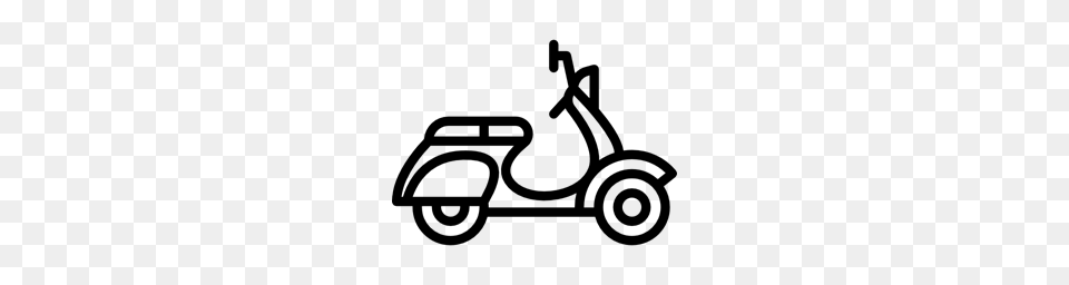 Scooter Transport Motorbike Motorcycle Vespa Icon, Gray Free Png Download