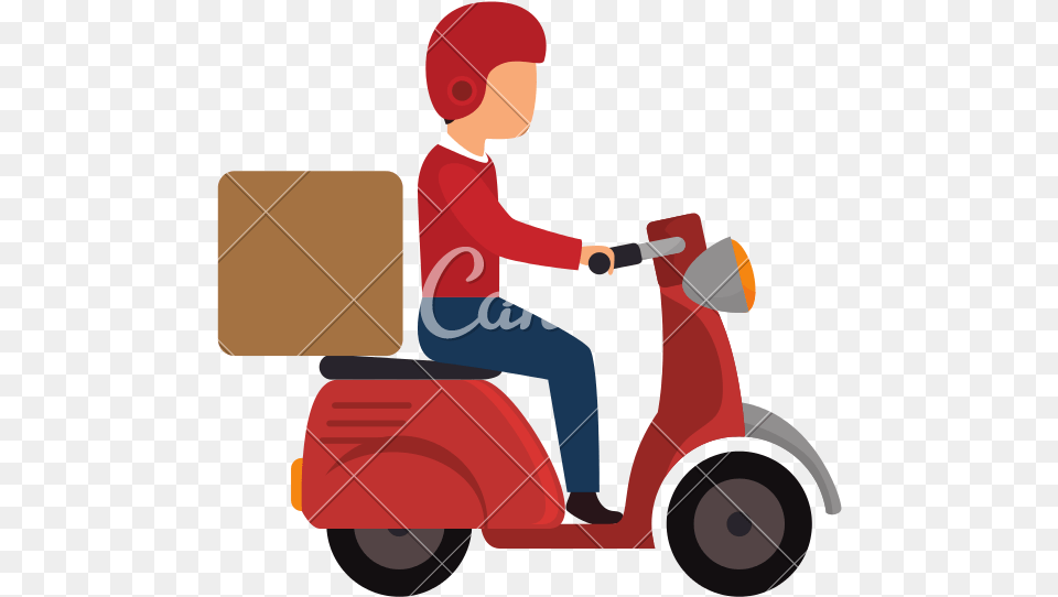 Scooter Vector Delivery Man Home Pick Up Service, Motor Scooter, Vehicle, Transportation, Motorcycle Png