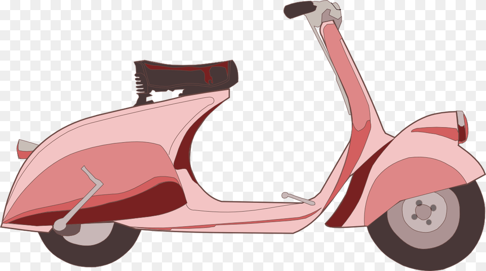 Scooter Vector Vespa Vespa Pink, Transportation, Vehicle, Motorcycle, Aircraft Free Png Download